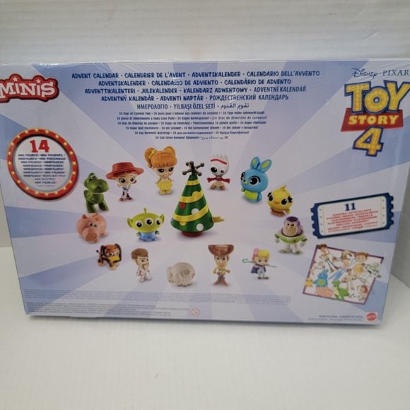 New Toy Story 4 Advent Calendar 14 Mini Figures Stickers Tree Woody Jessie Gabby - Picture 2 of 12